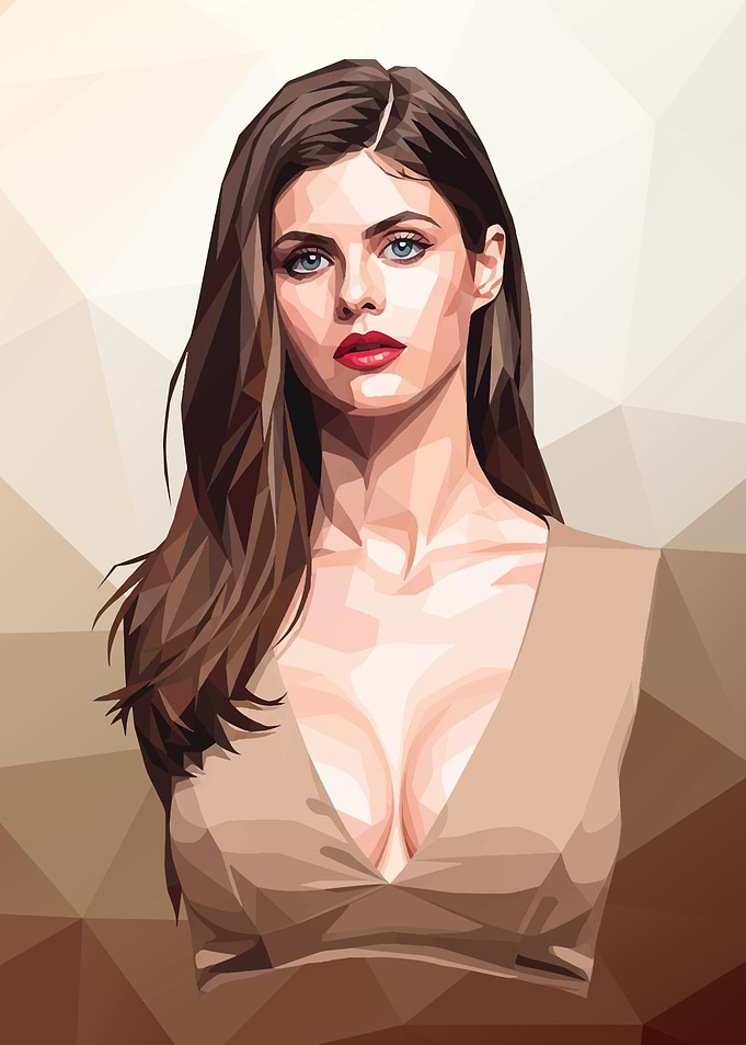 Alexandra Daddario Low Poly Portrait