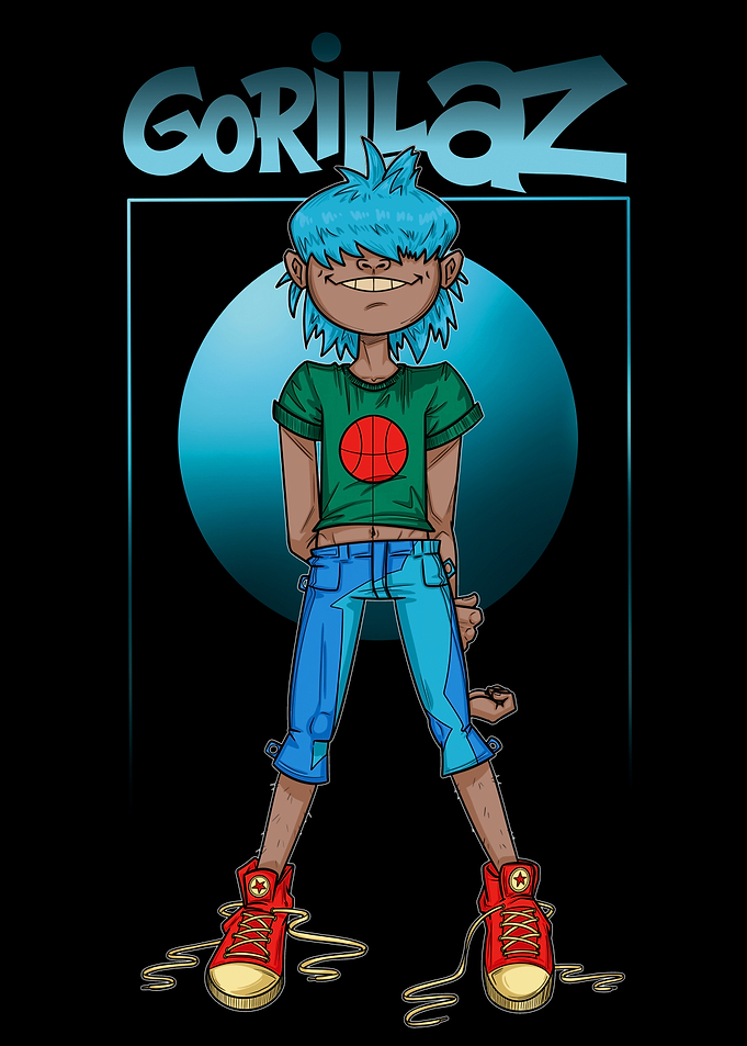 Gorillaz 2-D Cartoon Character