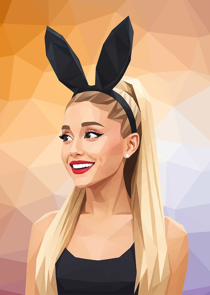 Ariana Grande Polygon Portrait