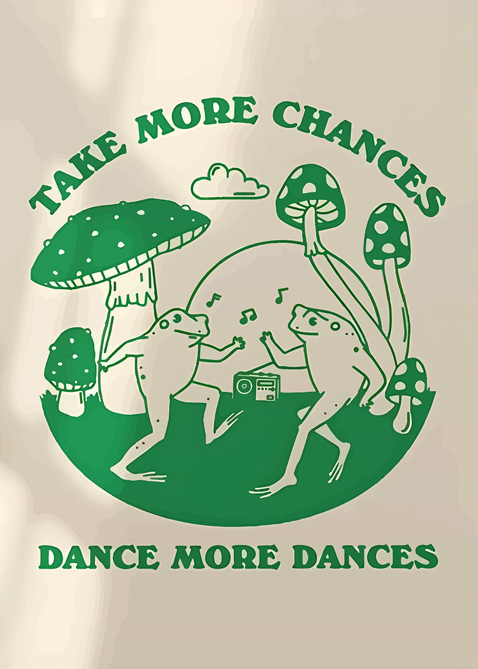 Frogs Dancing in Mushroom Forest
