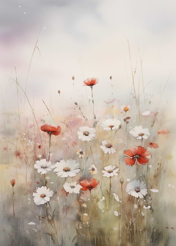 Watercolor Floral Meadow