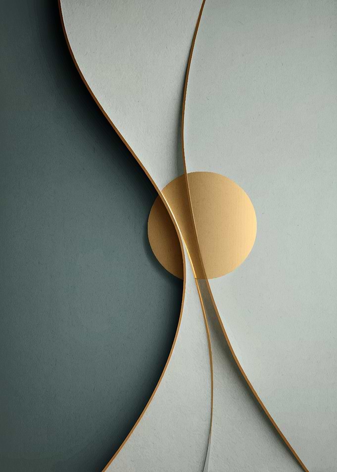 Abstract Gold Circle and Lines