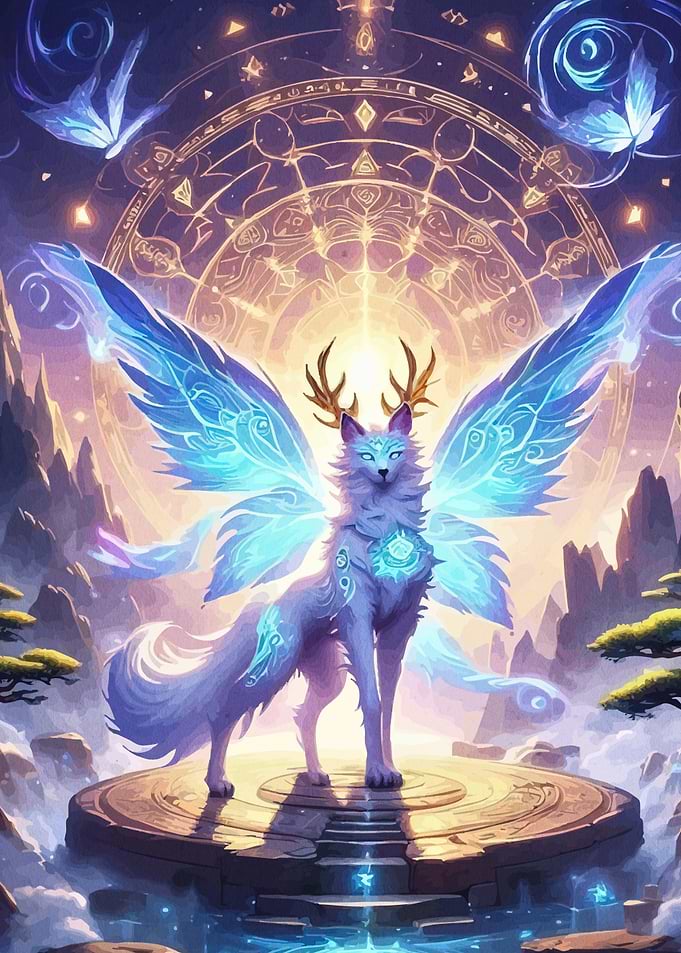 Winged Wolf Antlers