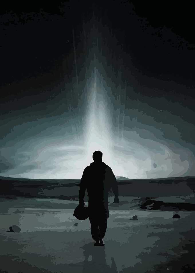 Astronaut Walking Towards Light