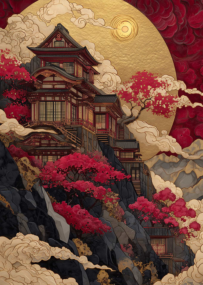 red Japanese Temple