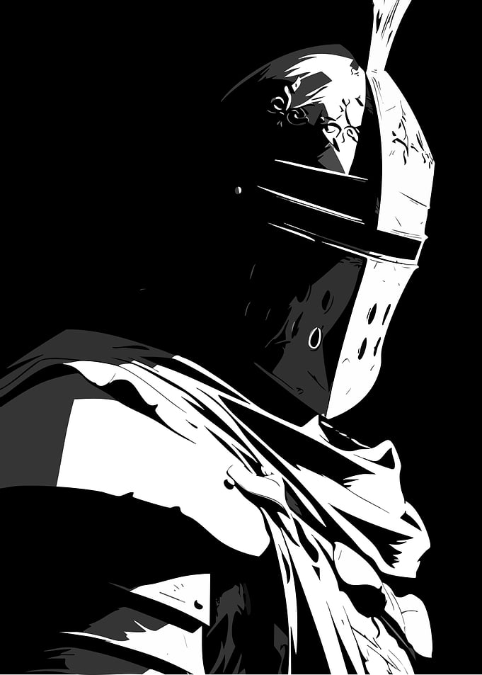 Monochrome Knight Illustration