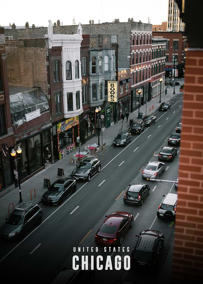 Chicago street view from above