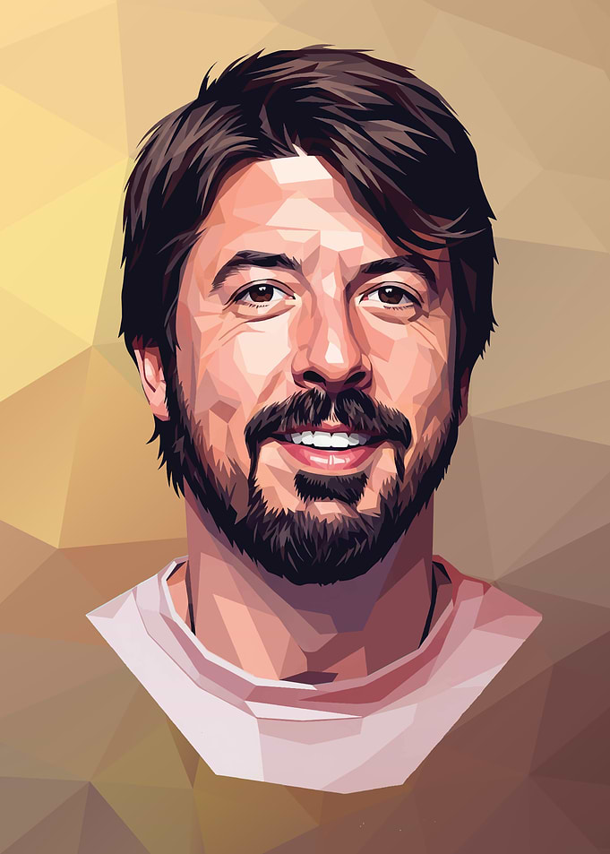 Dave Grohl Polygonal Portrait