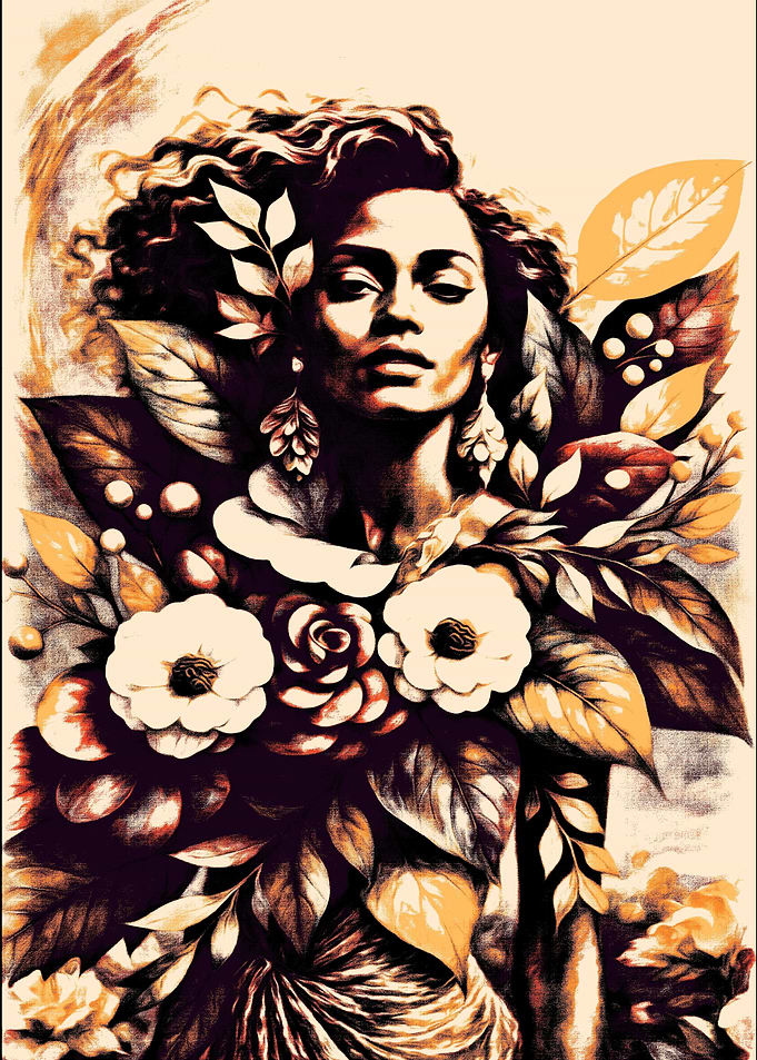 Floral Portrait in Earth Tones