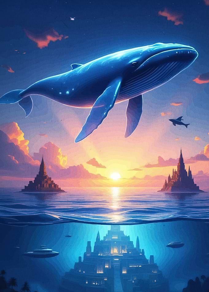 Flying Whale Atlantis Sunset