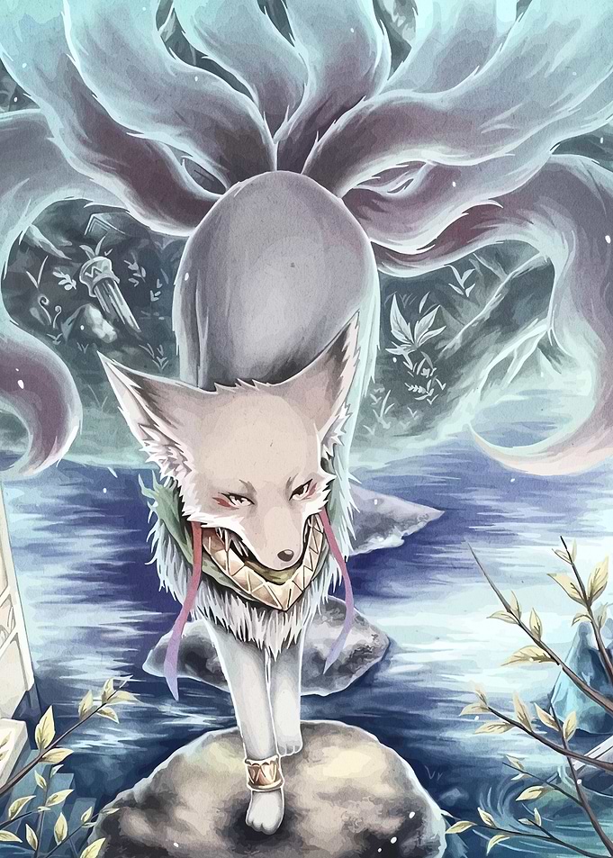 Nine-Tailed Fox Spirit Illustration