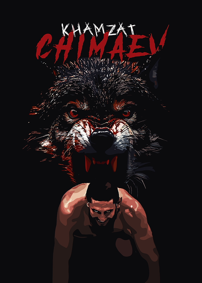 Khamzat Chimaev Wolf Illustration