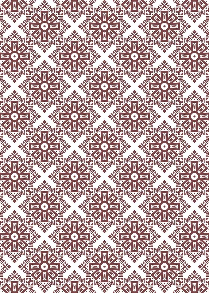Retro Maroon Eight Point Floral Design​ Pattern