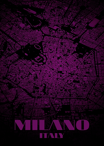 Milan, Italy City Map Art