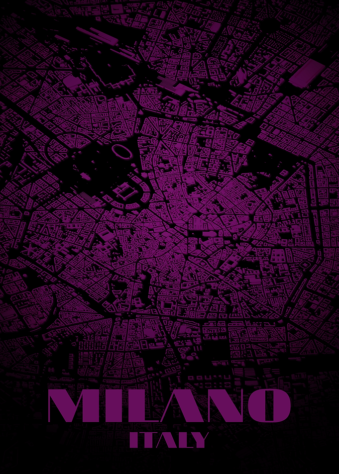 Milan, Italy City Map Art