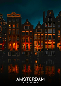 Amsterdam Netherlands Night Cityscape