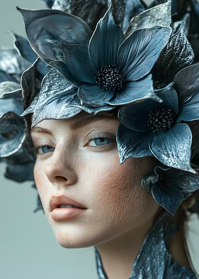Woman with Floral Headpiece Portrait