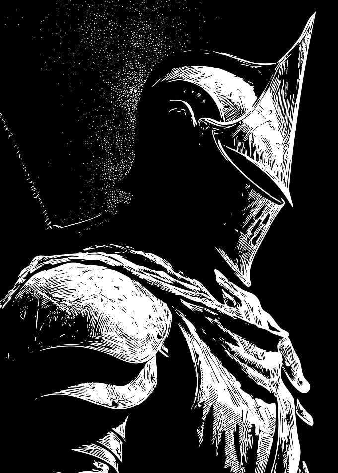 Monochrome Knight Illustration