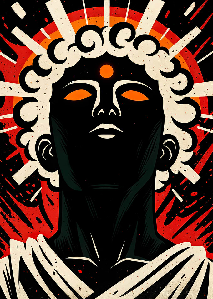 Modern Buddha Graphic Art Poster