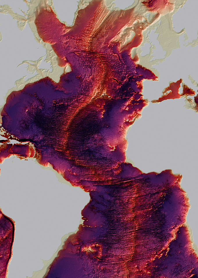 Atlantic Ridge topographic map