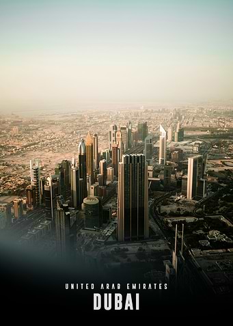 Dubai Skyline Aerial View