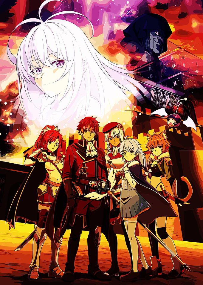 Anime Group in Front of Castle
