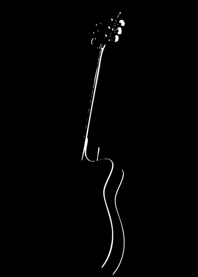 Guitar Silhouette on Black Background