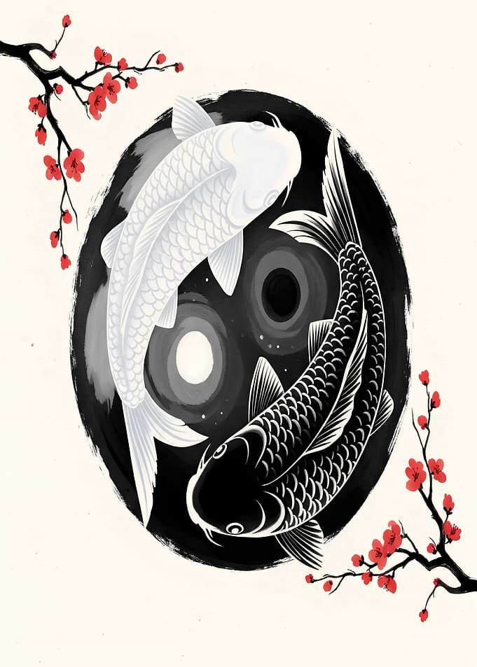 Yin Yang Koi Fish Art