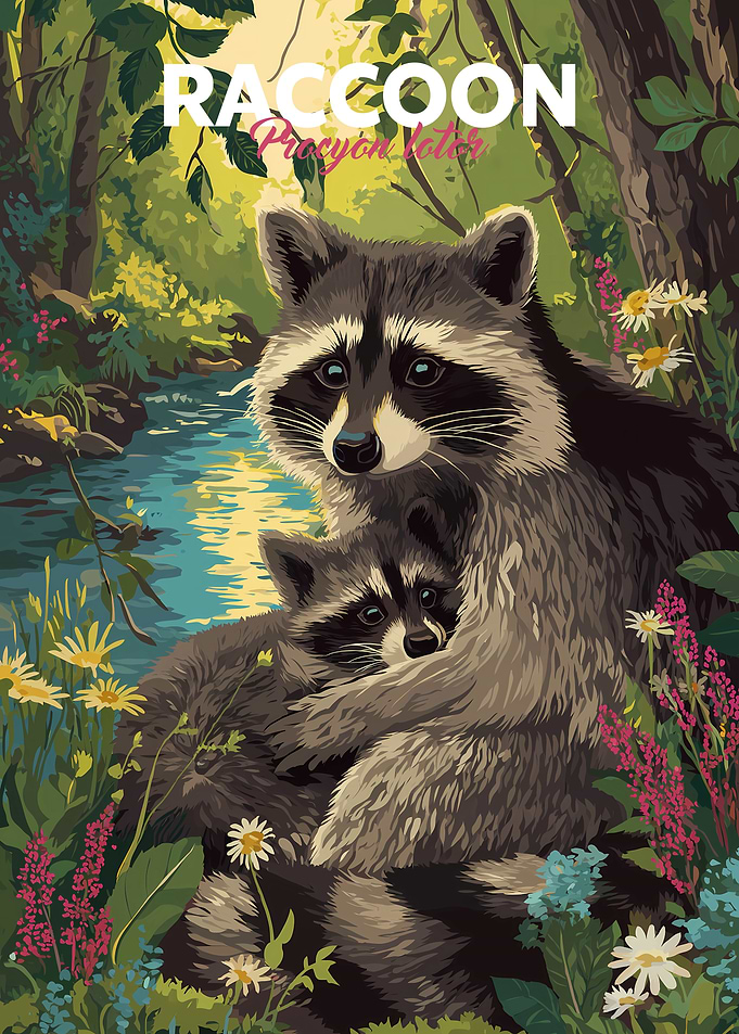 Raccoon Family