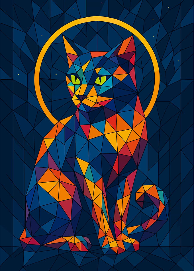 Geometric Cat with Halo
