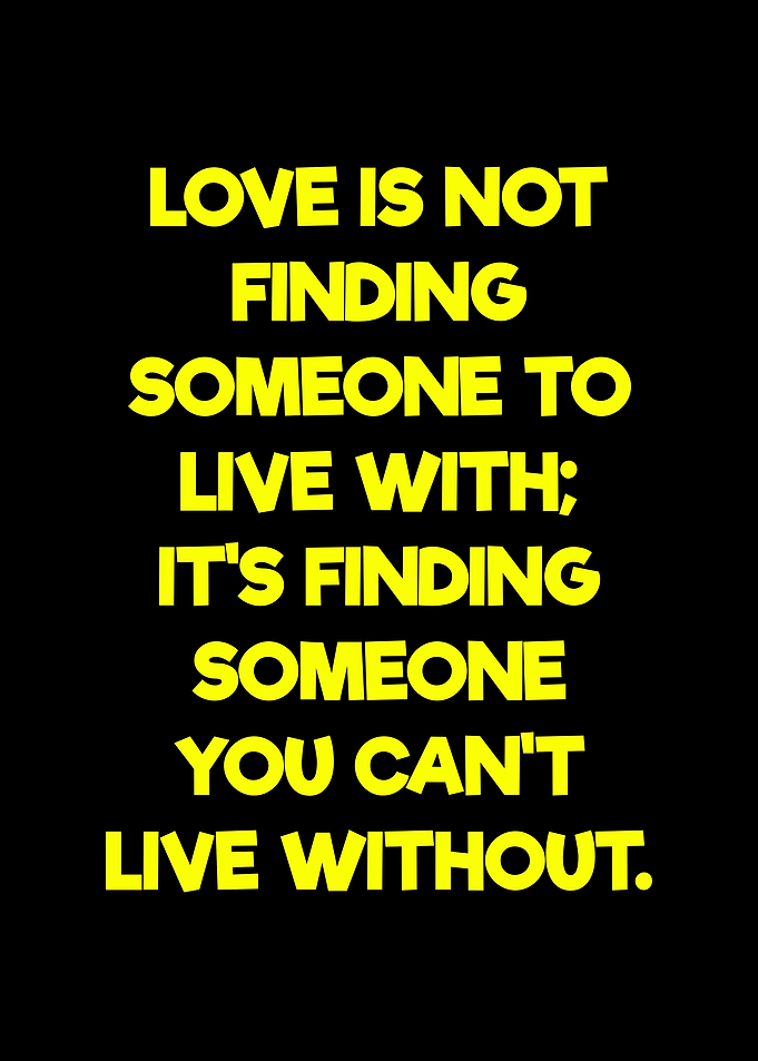 Love Quote on Black Background