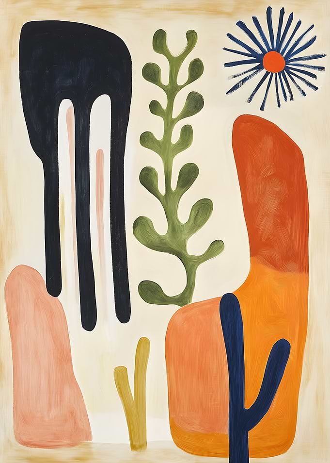 Abstract Botanical Shapes Painting