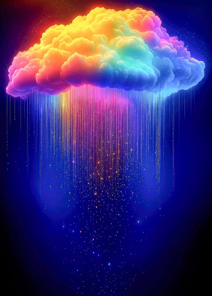 Rainbow Cloud with Glitter Rain