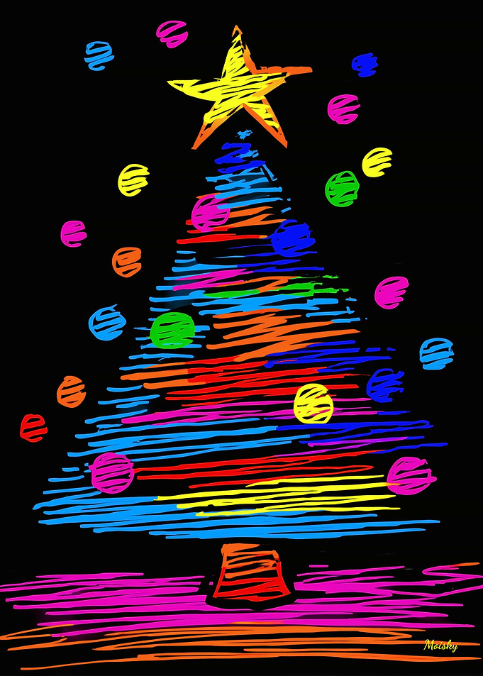 Neon Christmas Tree – Vibrant Pop Art Glow