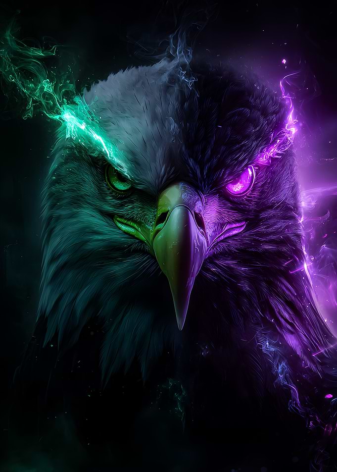Eagle with Neon Lights