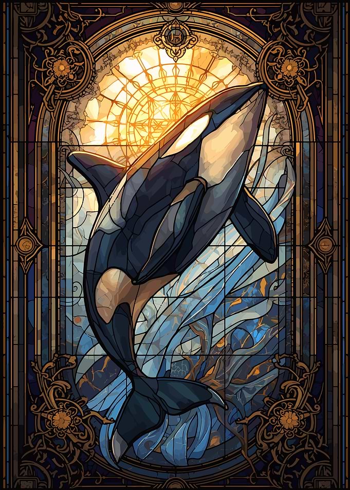 Orca Stained Glass