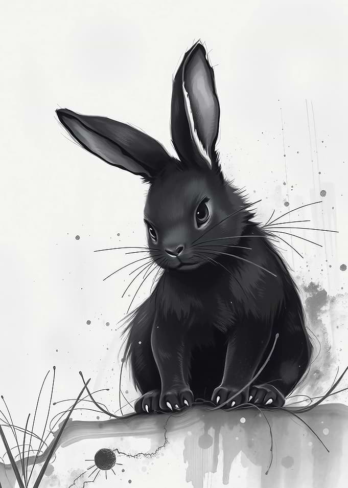 Black Rabbit Illustration