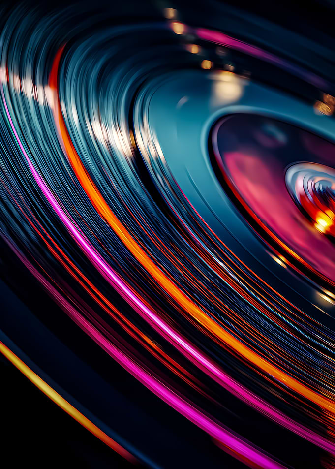 Abstract Circular Lines with Vibrant Colors
