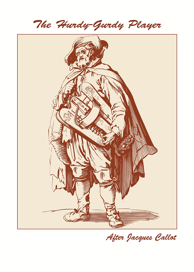 The Hurdy-Gurdy Player Illustration