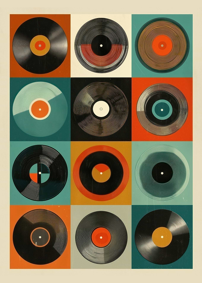 Retro Vinyl Record Art Print