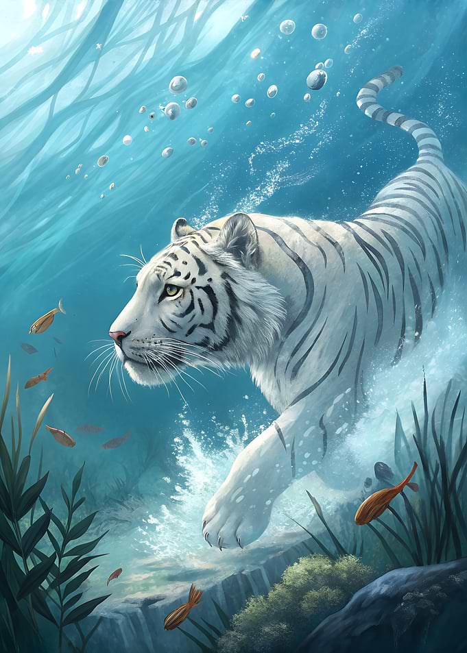 White Tiger Underwater
