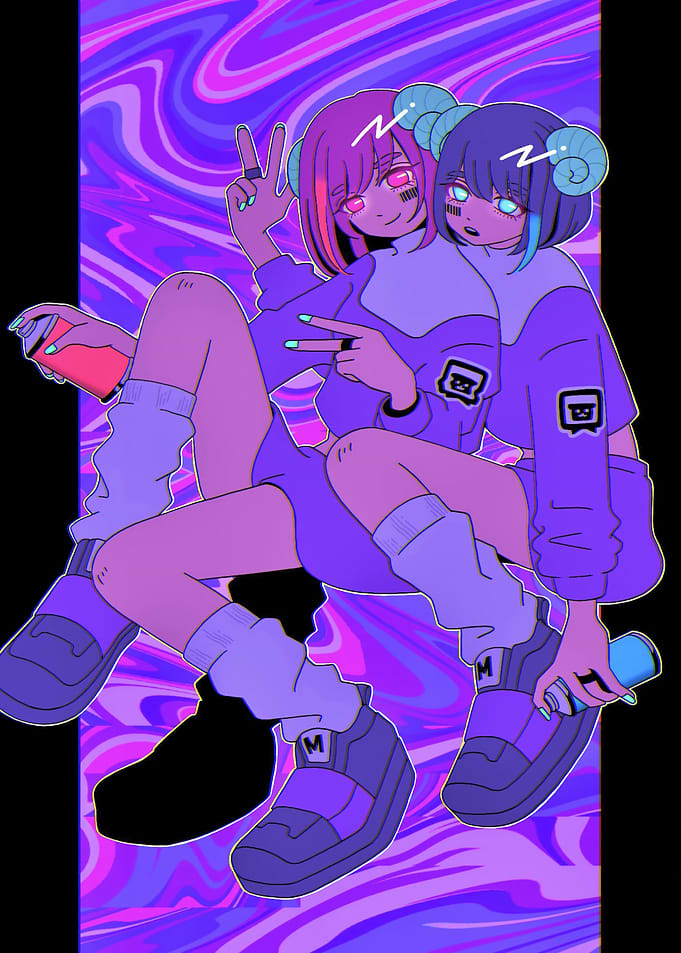 Anime Girls with Spray Cans