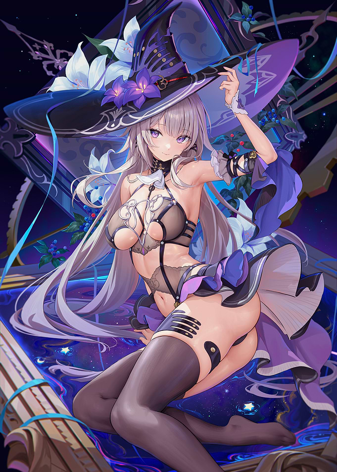 Witch Girl with Purple Accents