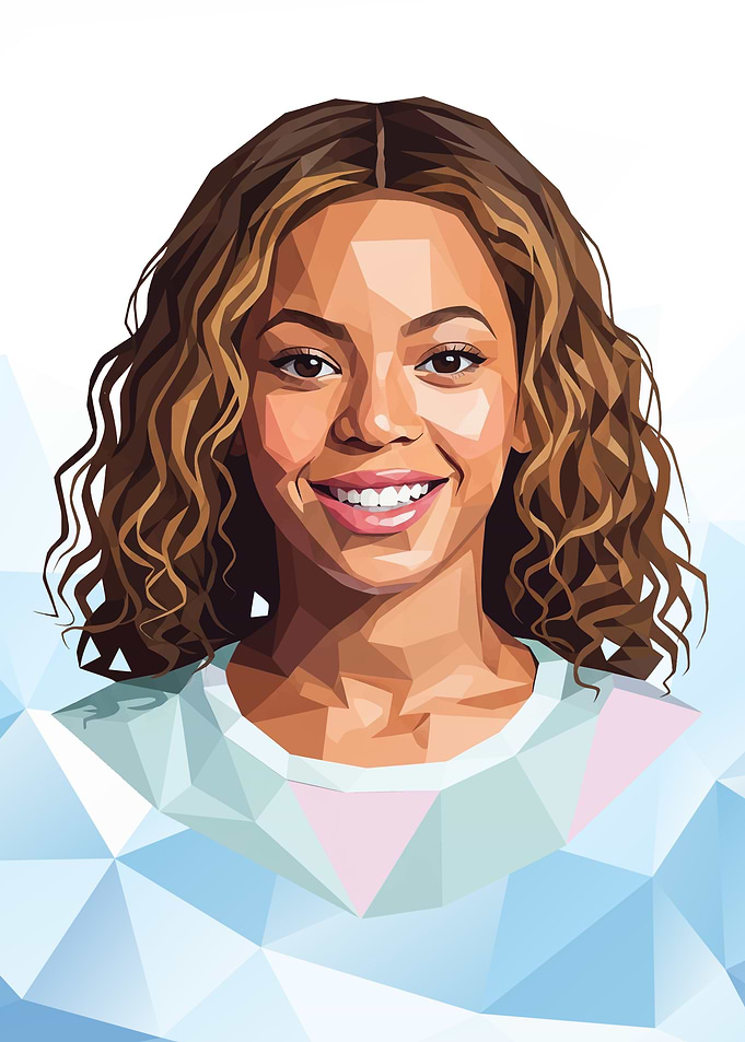 Beyonce Knowles Polygon Portrait