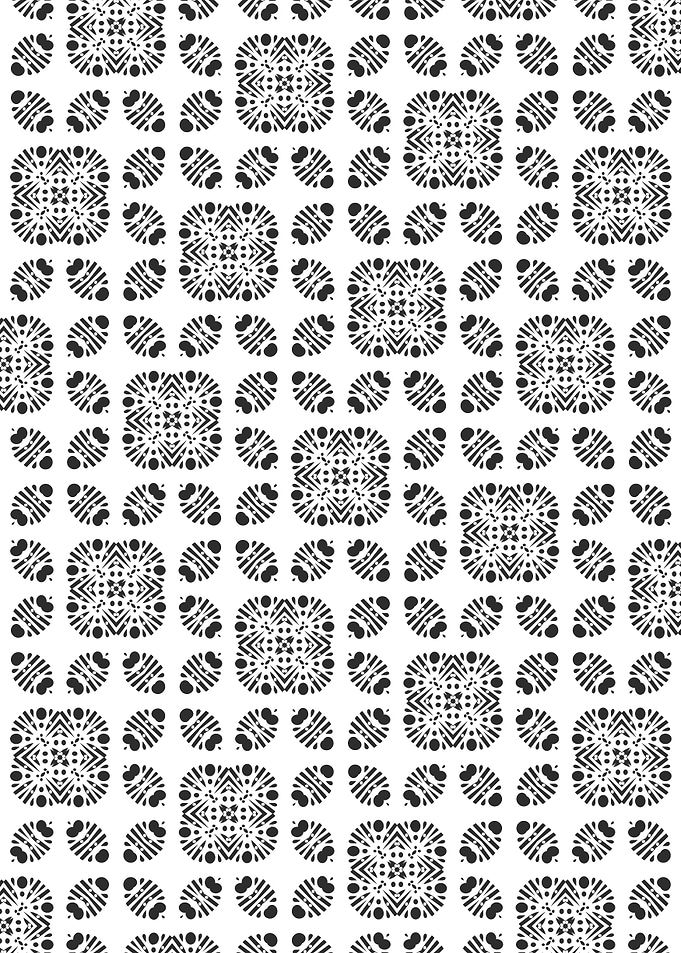 Four Leaf And Modular Geometric Grid Pattern