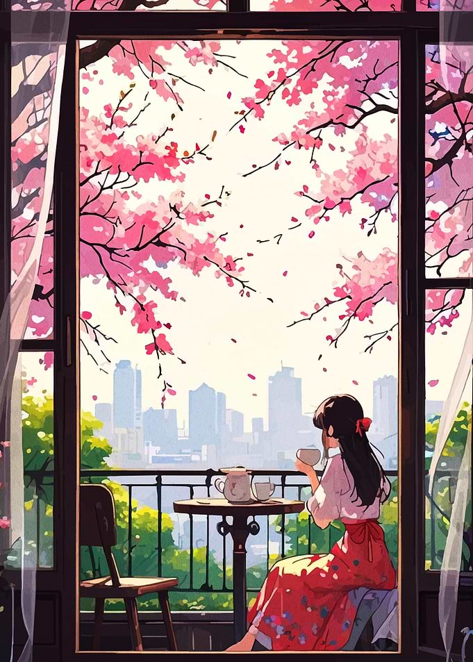 Cherry Blossom Balcony View