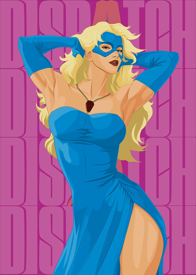 Blonde blazer in Blue dress Costume