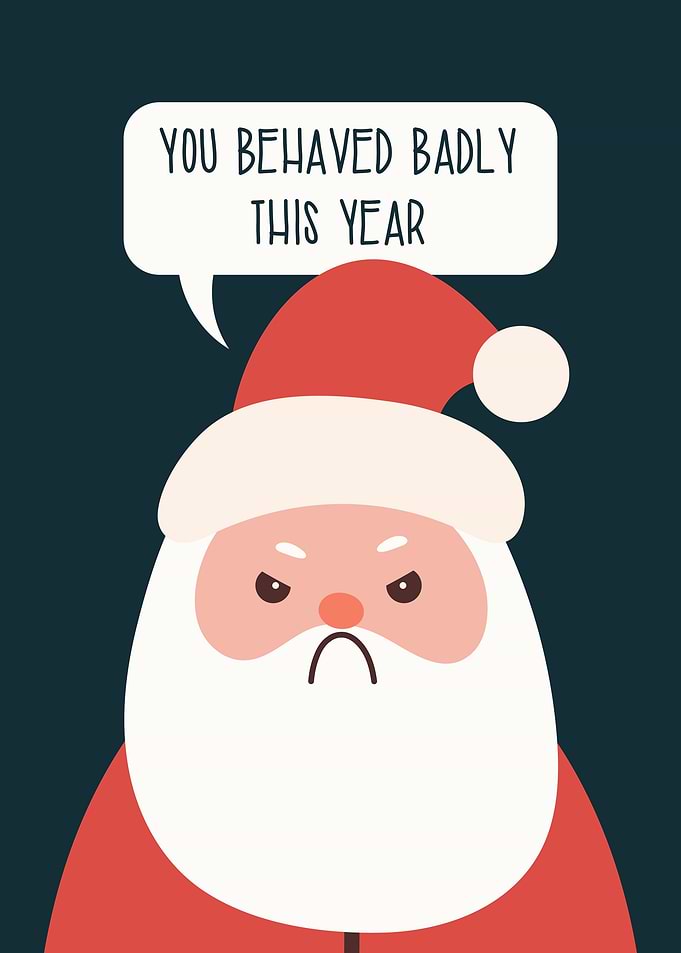Angry Santa Claus with Speech Bubble