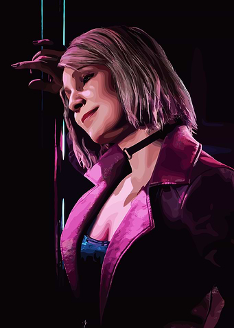 Woman in Pink Jacket Digital Art