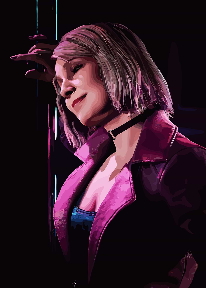 Woman in Pink Jacket Digital Art